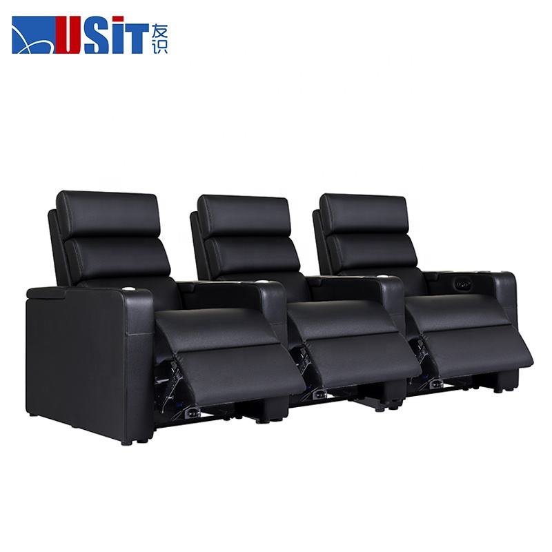 Usit Factory Supply VIP Cinema Theater Seats Lounge Chair Home Living Room Electric Genuine Leather Recliner Sofa Vip Cinema for