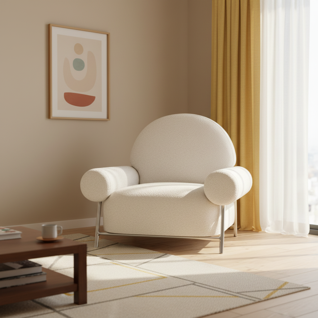 Light Luxury Nordic Irregular Fabric Recliner Chair for Bedroom Living Room Balcony-Leisure Home Furniture