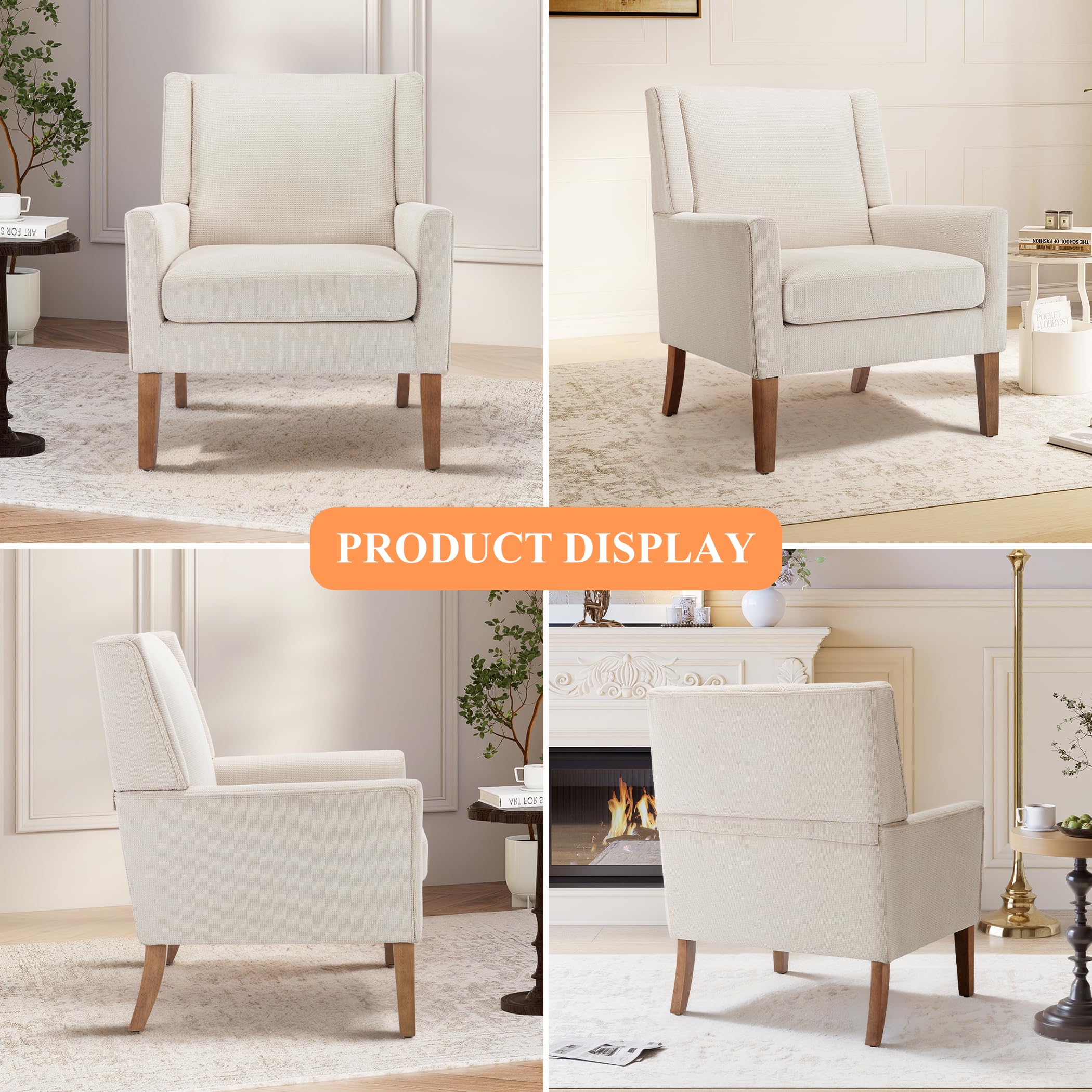 Modern Leisure Single Relaxing Sofa Chair Grey Fabric Upholstered Club Chair Armchair Single Living Room Arm Accent Chair