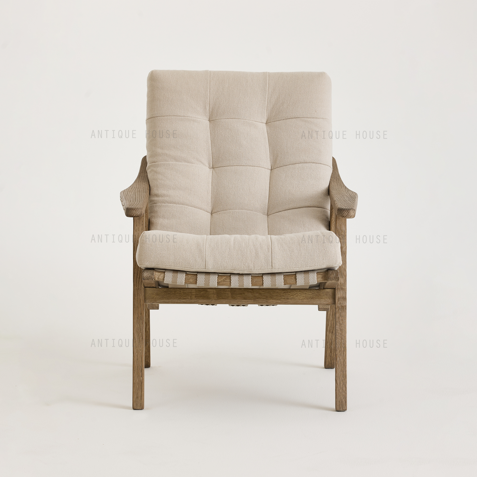 Modern Oak Fabric Armchair Sofa Chair Vintage Design Home Furniture for Living Room Dining Bedroom Hotel &amp; Hall Apartment Villa