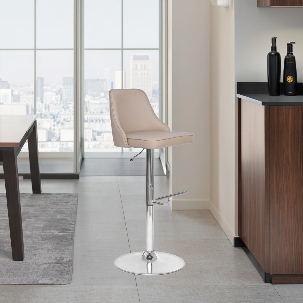 ZY-8135 Leather Bar Stool Front View