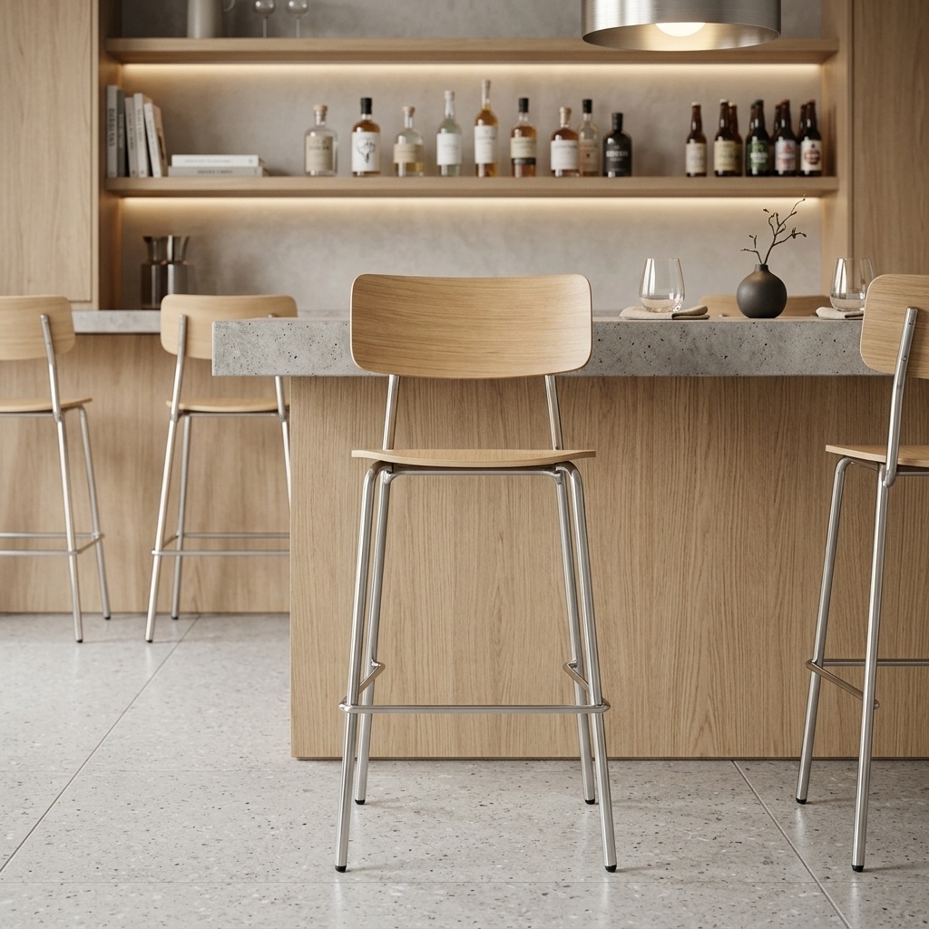 2026 New Design Contemporary Strong &amp; Durable Stainless Steel Commercial Restaurant Dining Bar Chair Stool
