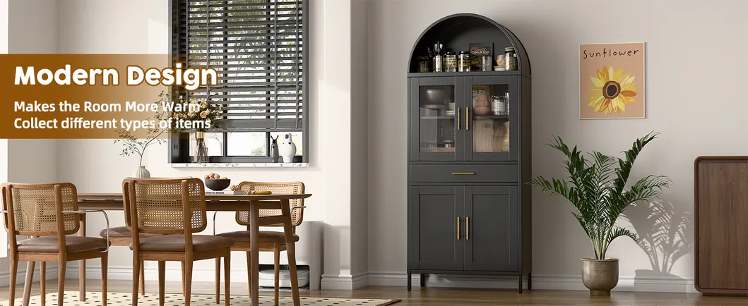 Glass Door Display Book Shelf Cabinet Modern Living Room Metal Storage Cabinet