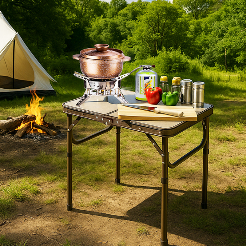 Portable Camping Side Table Ultralight Aluminum Folding Beach Table with Carry Bag for Outdoor Cooking Picnic Camp Boat Travel