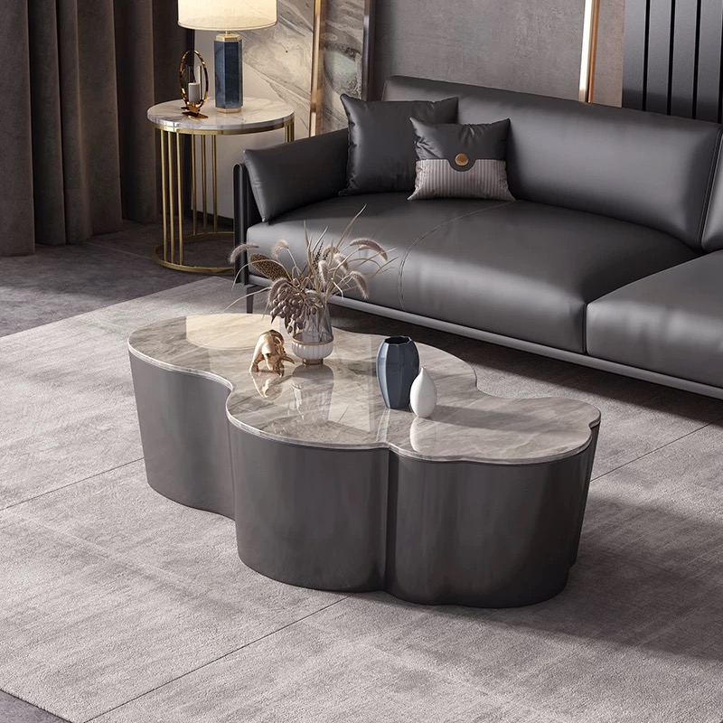 Light Luxury Black Cloud Shape Coffee Table Stainless Steel Metal Apartment Living Room Side Table