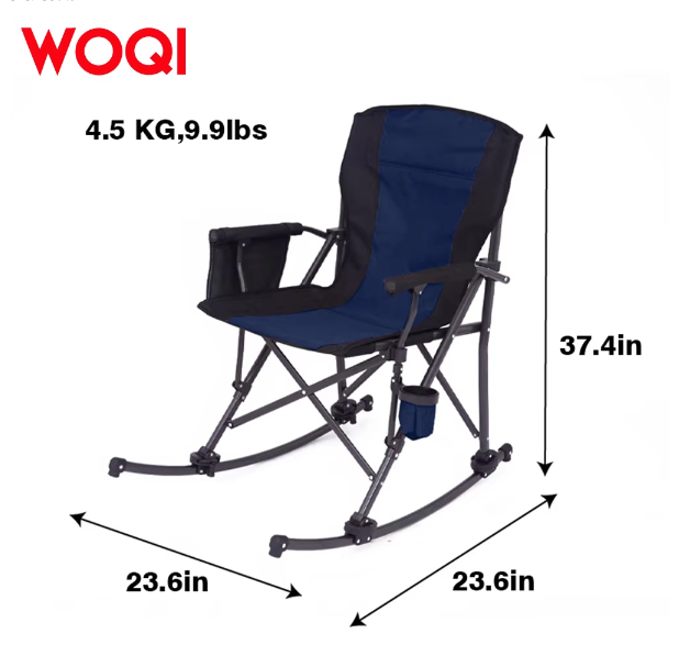 WOQI Deluxe Rocking Seat with Thick Padded Cushioning Sturdy Curved Base Foldable &amp; Portable for Garden &amp; Indoor/Outdoor Use