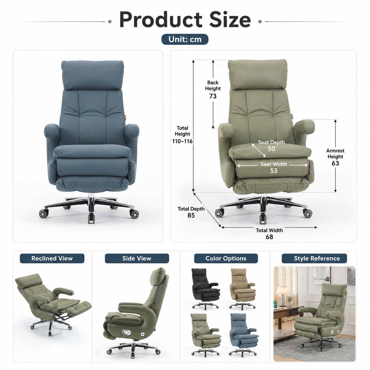 Modern Executive Leather Office Chair Luxury Ergonomic Electric Reclining Factory Direct