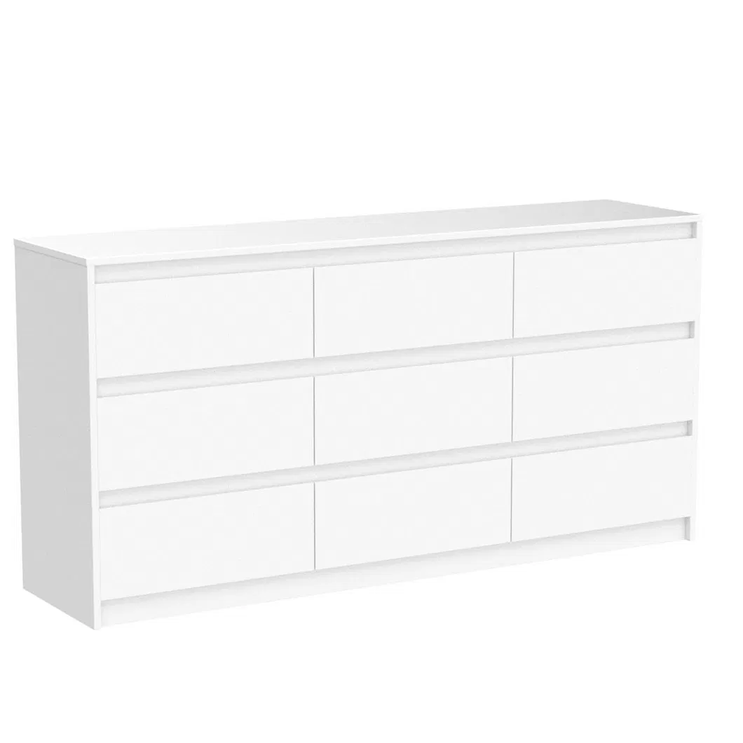 9 Drawers Double Dresser Modern Wood Dresser Chest of Drawers with Large Storage Space for Living Room