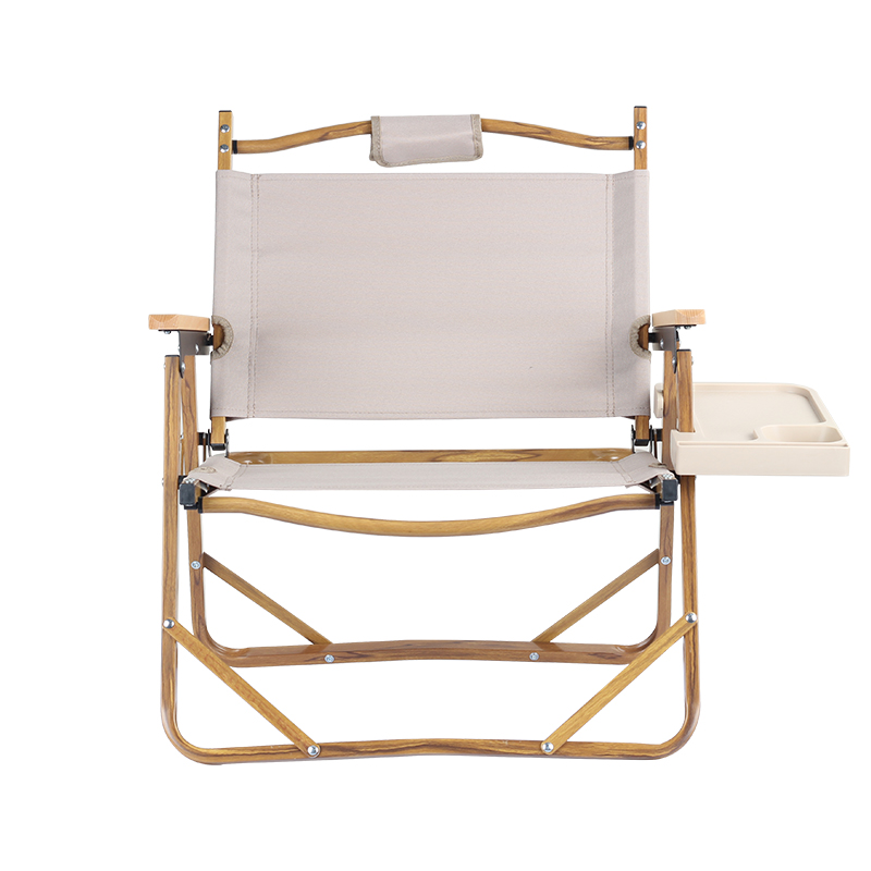 Outdoor Furniture Lightweight Aluminum Frame Folding Lounge Relax Kermit Camping Floor Chair With Cup Holder
