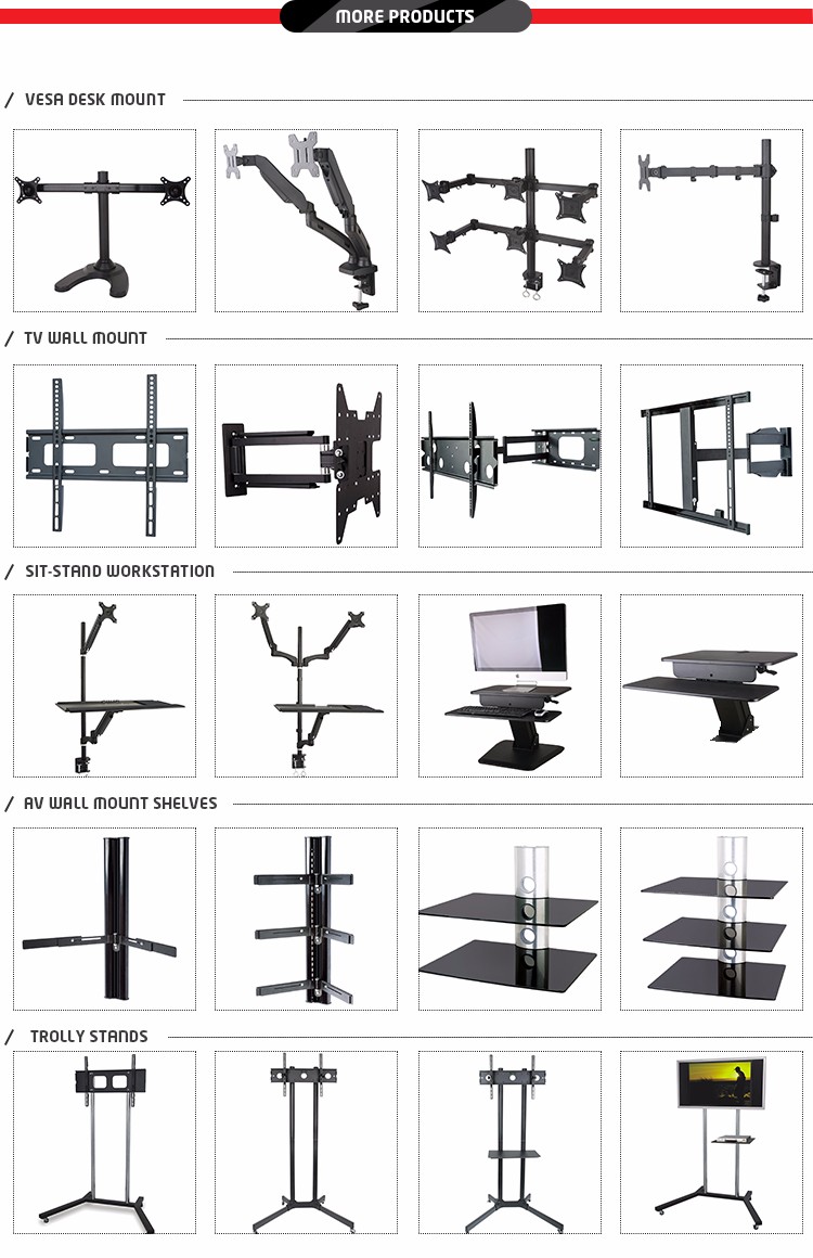 800 X 400 VESA Simple Design Vertical Table Top Tv Stand for 37-65 Size TV