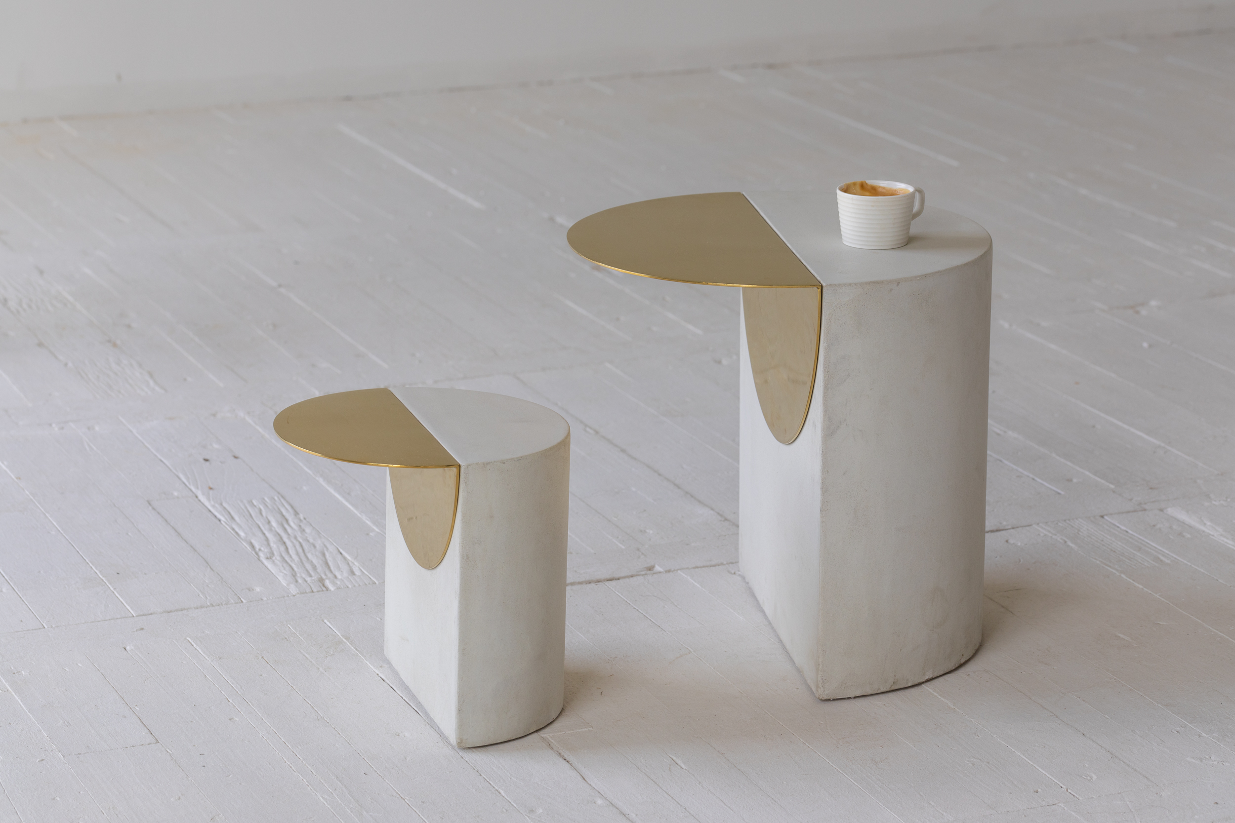 Vintage concrete stacking end side tables 7