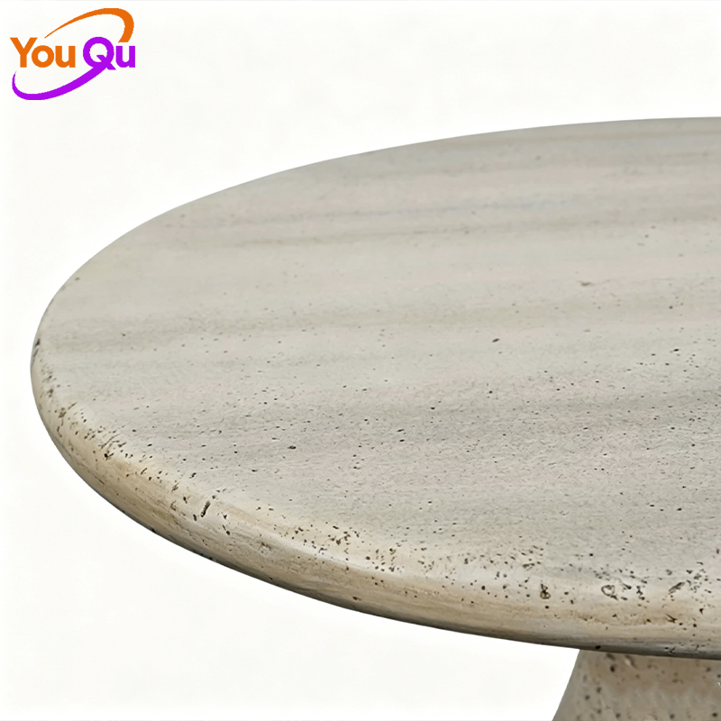 Beige Fiberglass Vase-Shaped Side Table Modern Minimalist Accent End Table for Living Room Bedroom