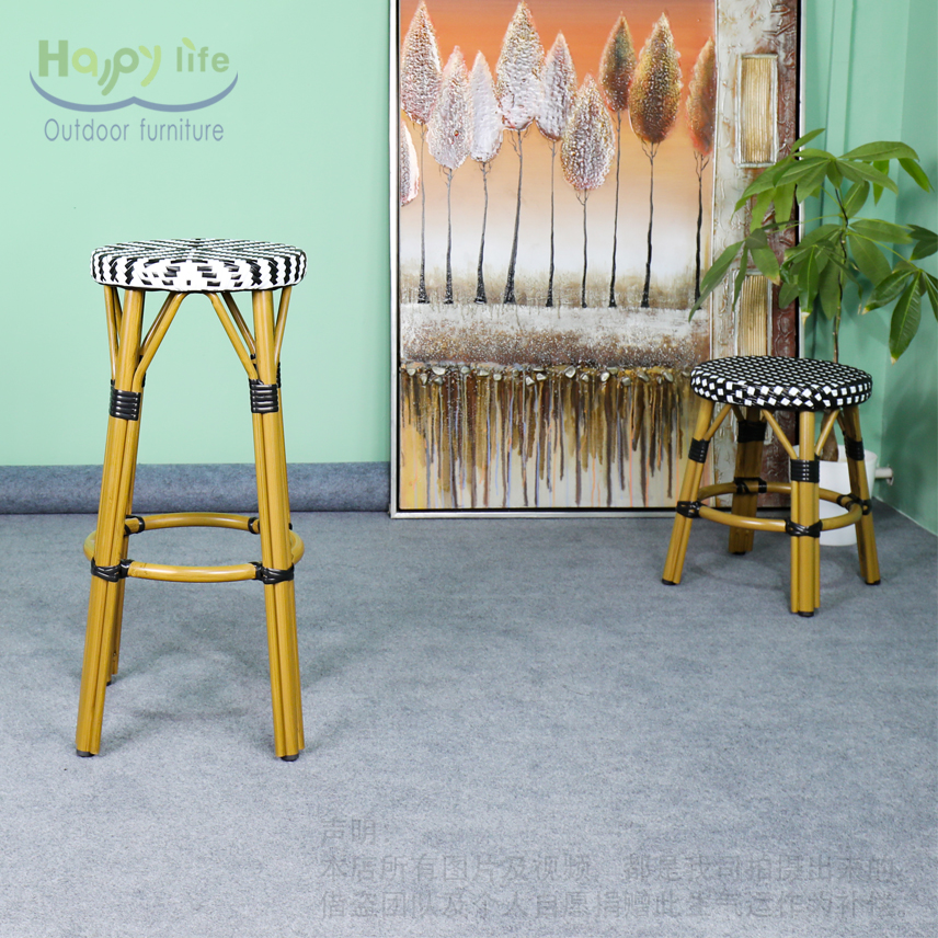 Elegant European Modern Metal Bar Stools for Dining Living Room Kitchen High Counters Restaurants Home Bars-Outdoor Friendly
