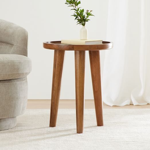 Stylish wooden side tables made from premium oak or teak wood with long lasting polish and strong handmade base
