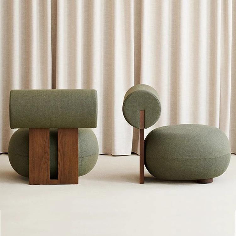 Nordic Design Leisure Living Room Chair Home Furniture Ash Wood Armchair Modern Lounge Accent Velvet Hotel Lobby Sofa Chairs