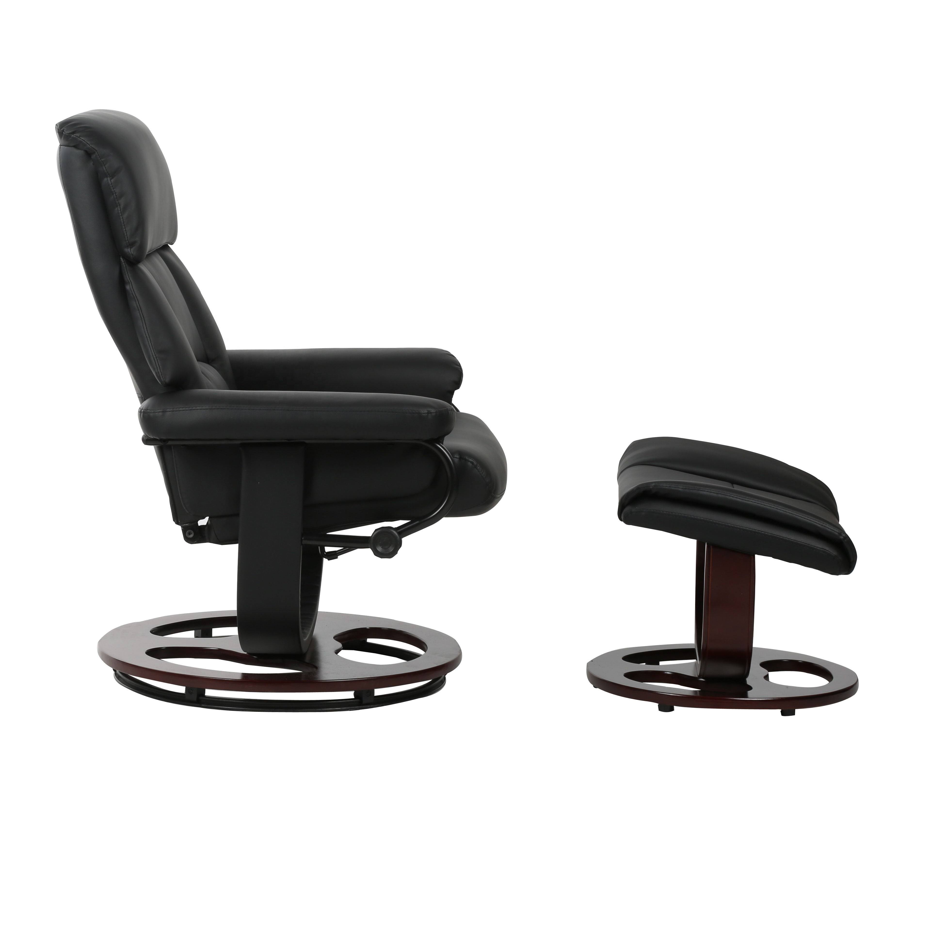 SX-7953 Home Recliner Chair Set With Ottoman Metal Frame PU Feature