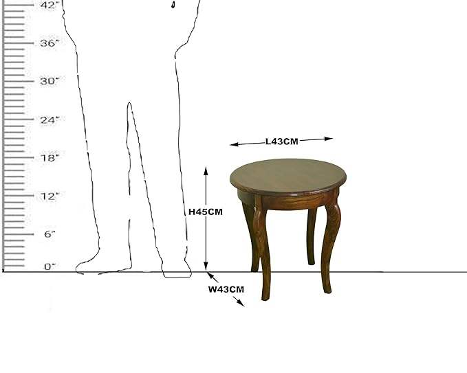 Modern Round Solid Wood Side Table for Living Room Dining and Office Elegant Antique Style for Sofa &amp; Study