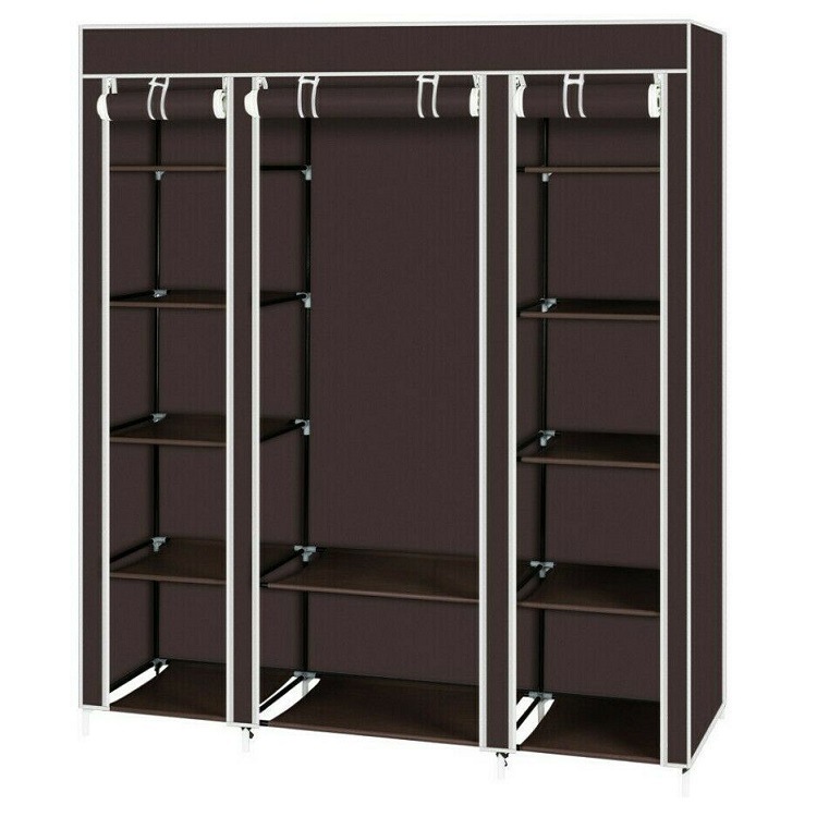 Best Sell Portable Adjustable Wardrobe Easy Assemble Clothes Cabinets With Non Woven Fabric Cover for Renting a House