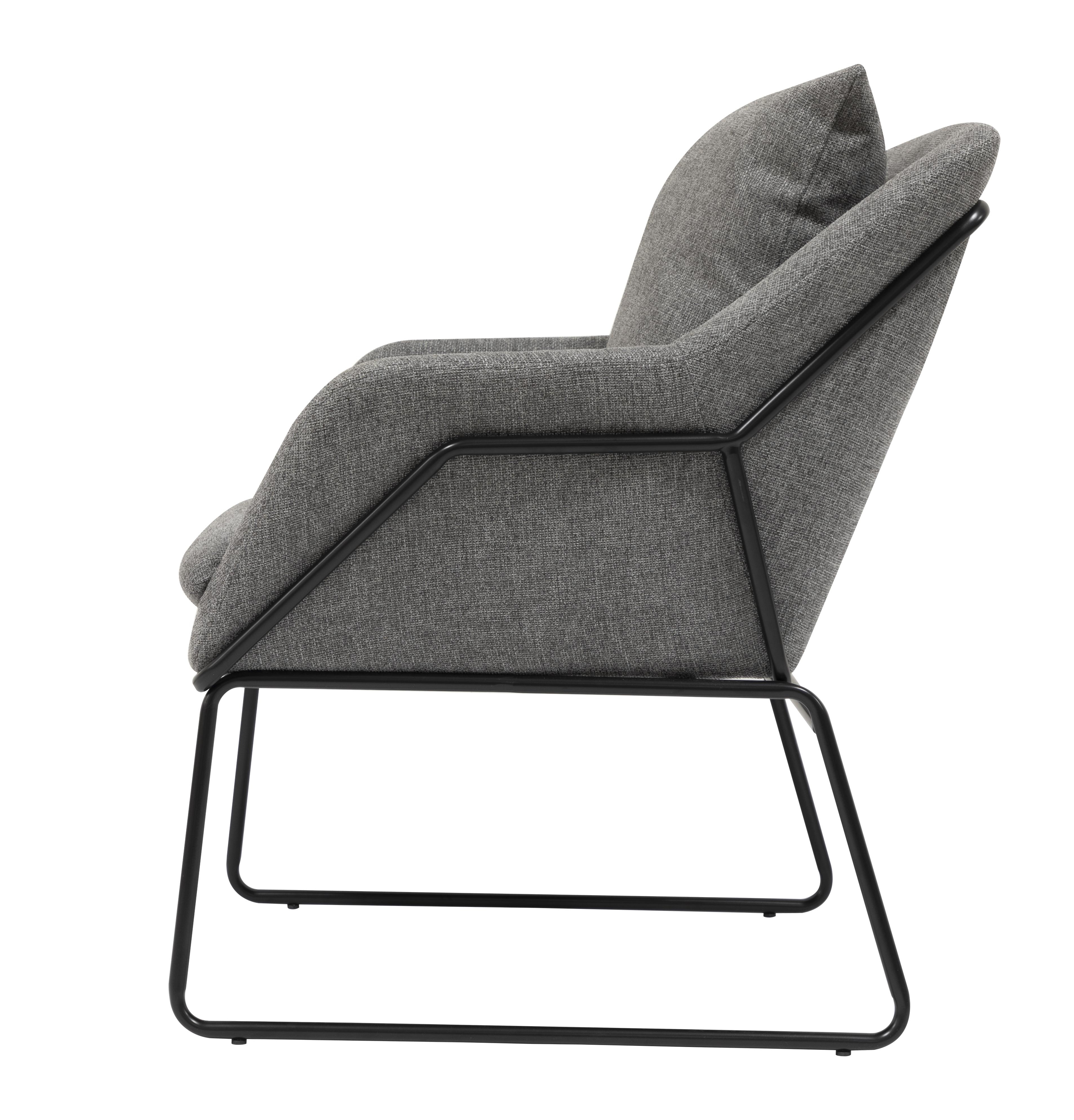 Grey Leisure Lounge Chair Modern Fabric Living Room Chair With Nordic Stylish Design
