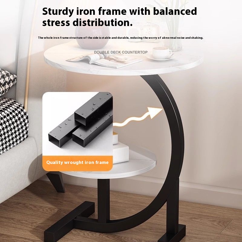 Light Luxury Small Side Table Simple Modern Home Furniture Creative Bedside Storage Rack for Coffee or Sofa