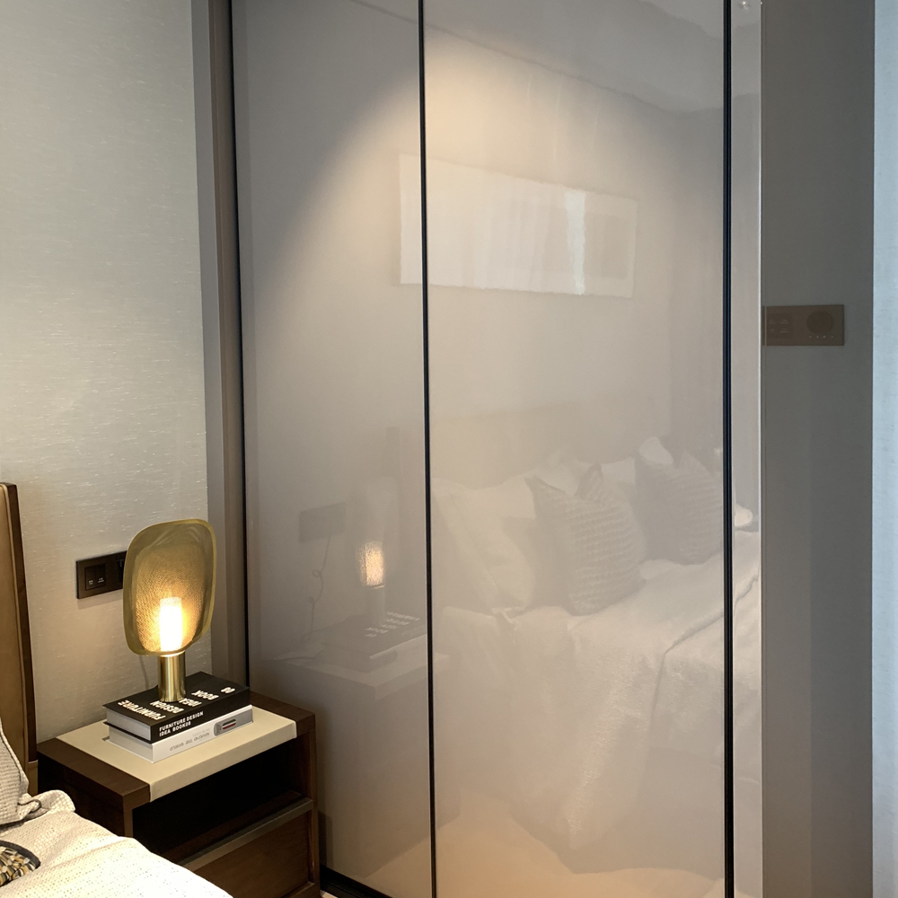 Space-Saving Sliding Wardrobe | Modern Minimalist Design in Pure White Wooden Wardrobe
