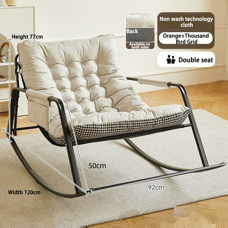 Factory Direct Sale Bedroom Balcony Home Double Adult Lounge Chair Enlarged Widened Adjustable Rocking Chair