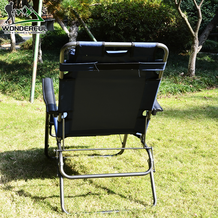 600D Oxford Cloth Iron OEM Reclining Camping Outside Adjustable Lounge Deck Sea Beach Cheap Ergonomic Folding Chair Height