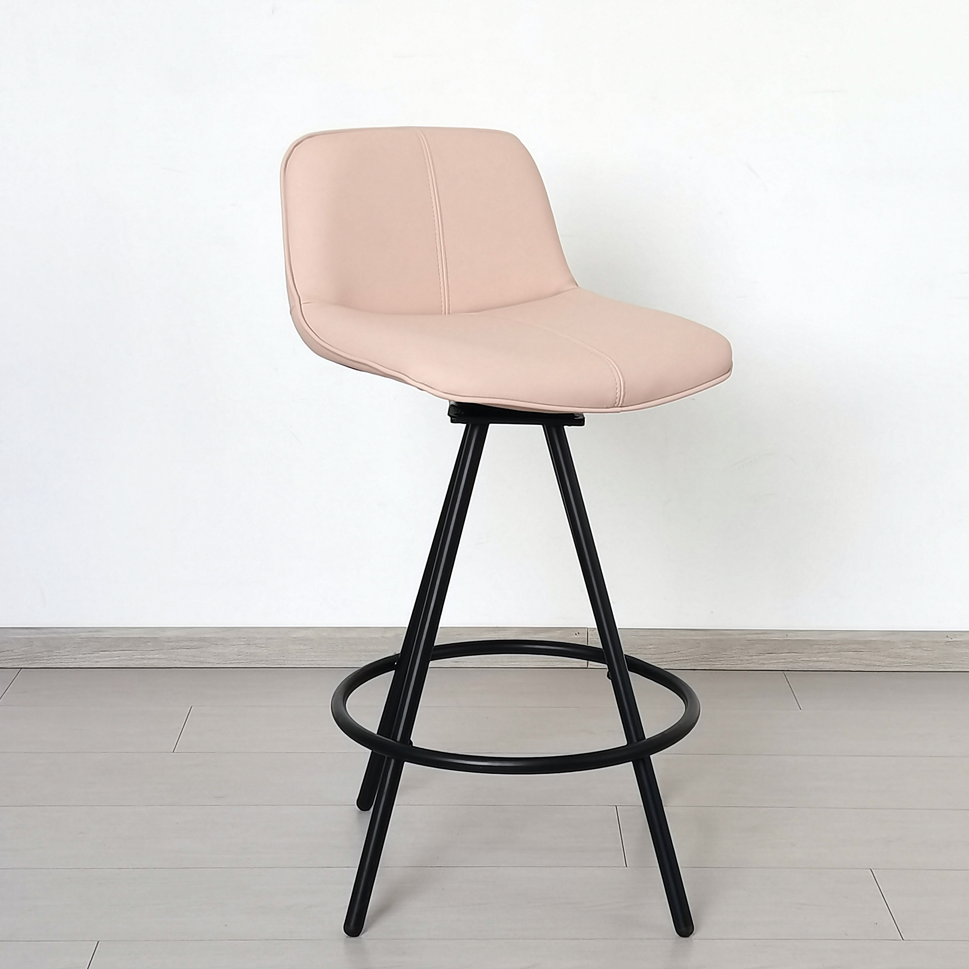 Modern Leather Minimalist Home Bar Stool High Swivel Stool for Hotel Dining Living Room Use