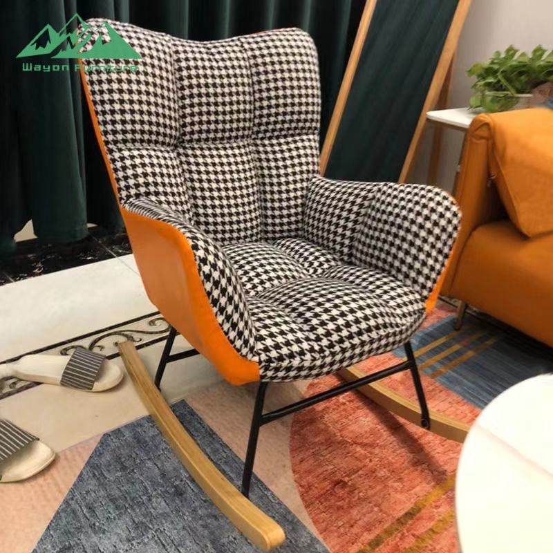 Wayon Modern Plush High Back Rocking Chair for Living Room Bedroom Nursery Comfy Reading Lounge Accent Chair