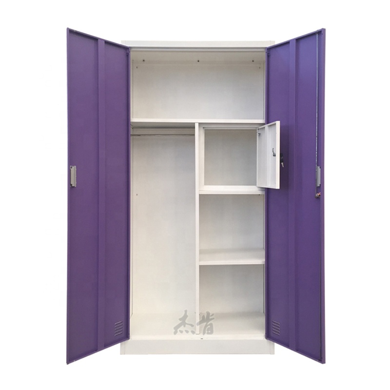 KD Structure 2-Door Steel Shoes Cabinet Clothes Wardrobe Home Metal Storage Cabinet with Locker for Bedroom Furniture
