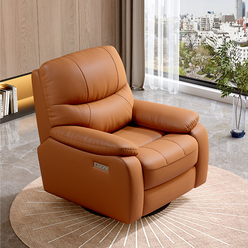 Hot Sale Reclining Luxury Single Sofa Chair Single Leather Recliner Rocking Electric Swing Leather Sofa Recliner