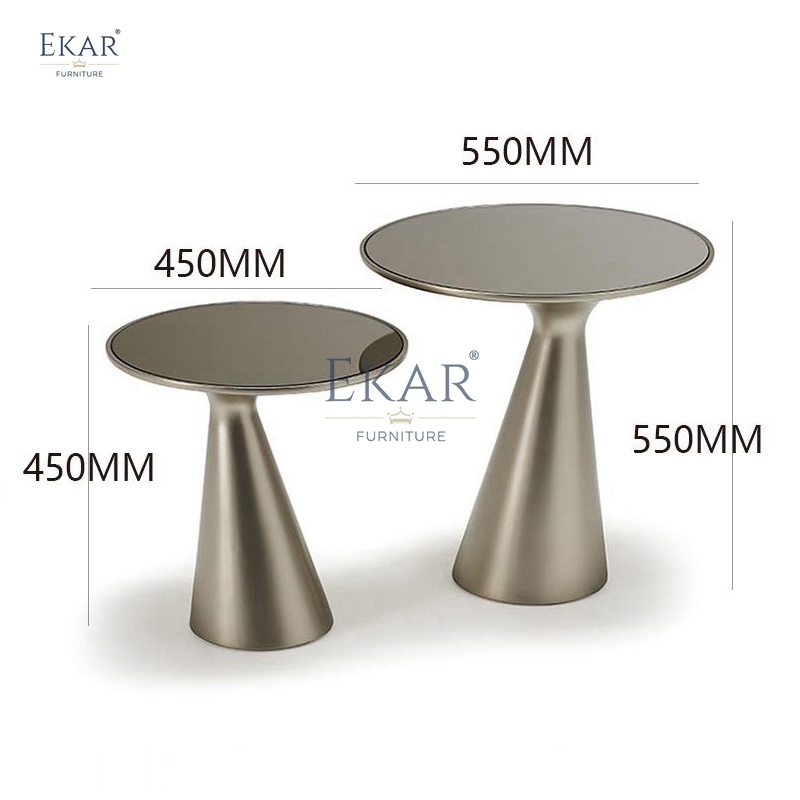 Modern Round Side Table with Sturdy Metal Frame, Multifunctional Furniture for Living Room, Bedroom, Home, School