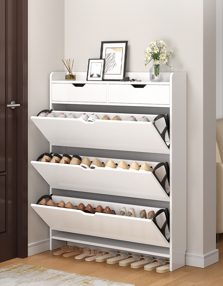 Modern Ultra Thin Shoe Cabinet Slim Entryway Shoe Storage Cupboard for Home Living Room Hotel Hallway