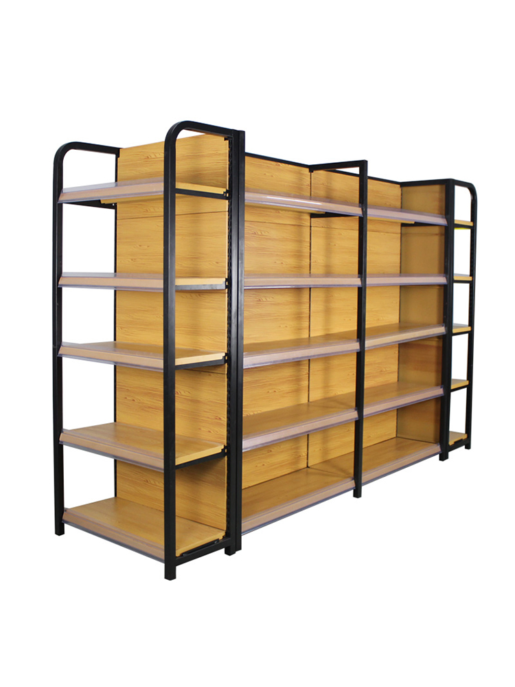 Single Side Book Shelf Display Goods Book Wooden Shelf Used Supermarket Shelf Cosmetic Store Shelfwooden Storage Rack