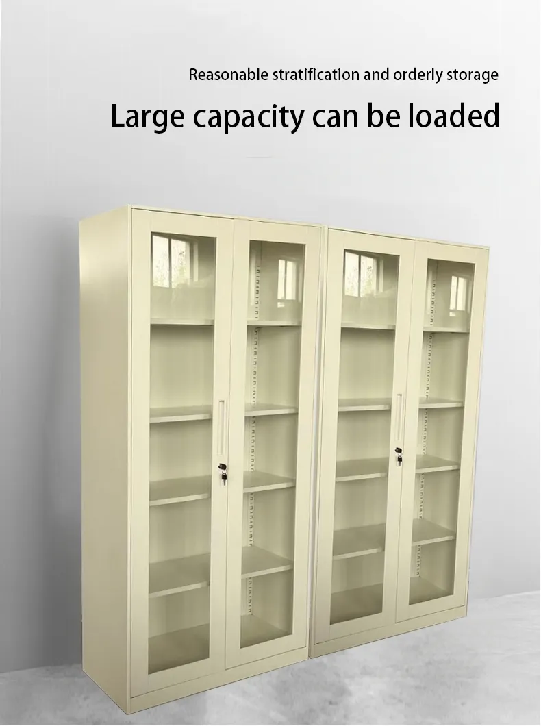 Eggshell White Narrow Frame Glass Front Display Cabinet for Antique Shop Curio Collection