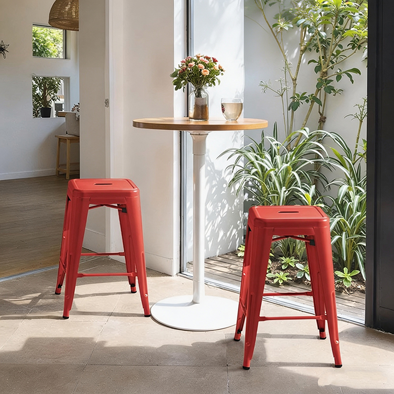Restaurant Commercial Industrial Bar Stools Metal Stackable Bar Stool Black High Bar Chair Retro Durable Vintage Iron Stool