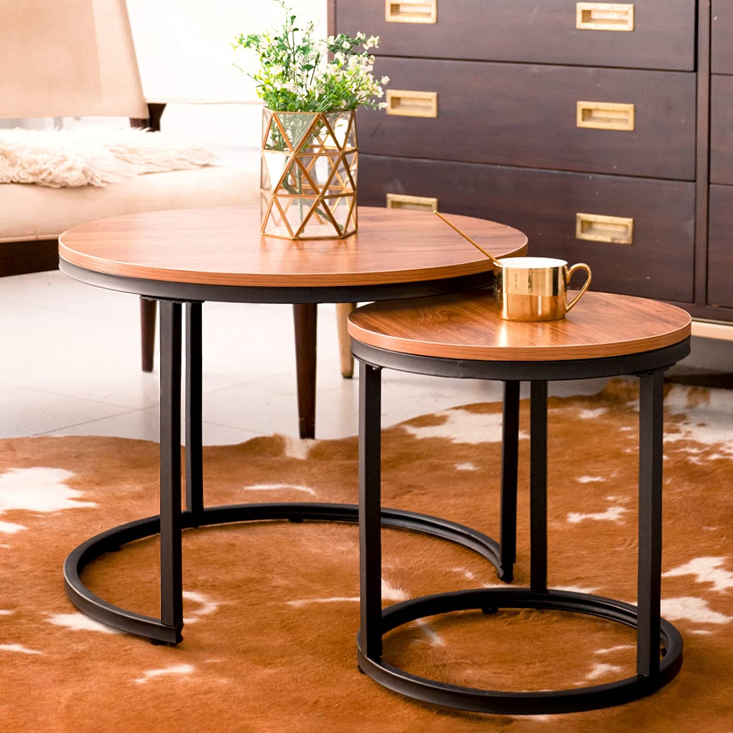 Multi-functional Side Tables Modern Design Side Table Metal Frame High-quality for Living Room