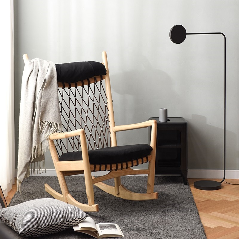 Morezhome Indoor Living Room Adult Wooden Leisure Rocking Chair With Cushion