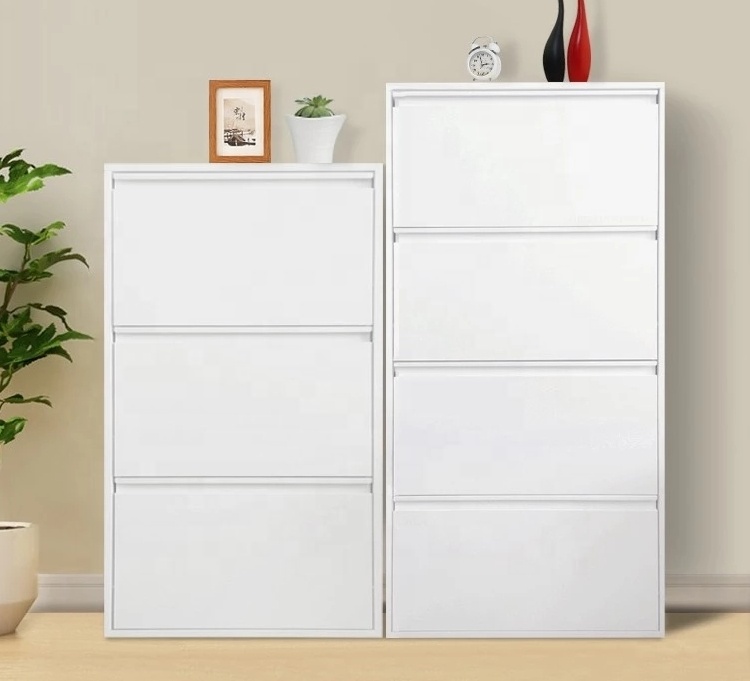 Design Simple Shoe Rack Ultra-thin Steel Flip Bucket Shoe Cabinet Cabinet Set Hanging Wall Suspended Small Family Porch Ark