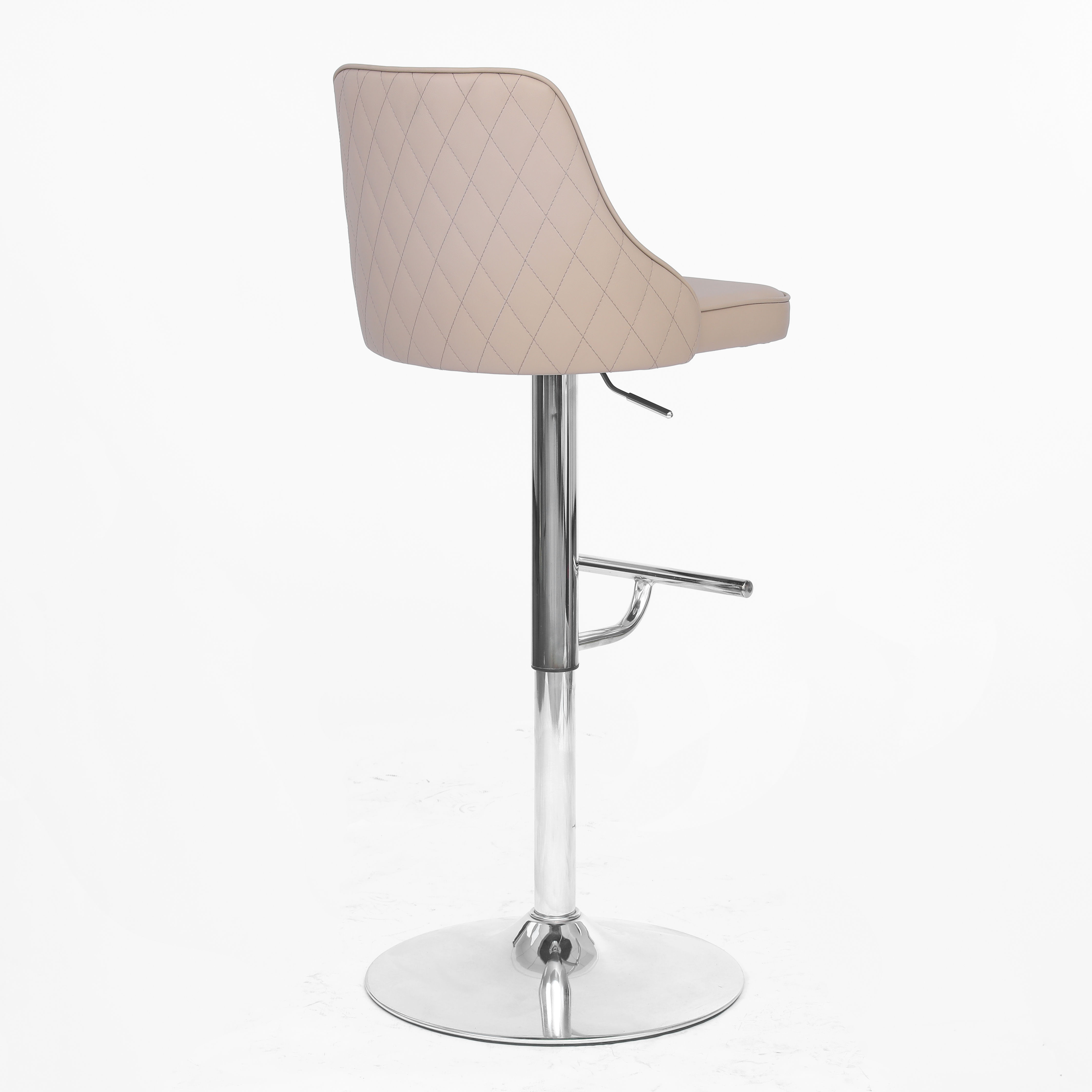 ZY-8135 Modern Swivel Leather Bar Stools Home Hotel Dining Use Solid High Metal Base Height Adjustable Counter Height
