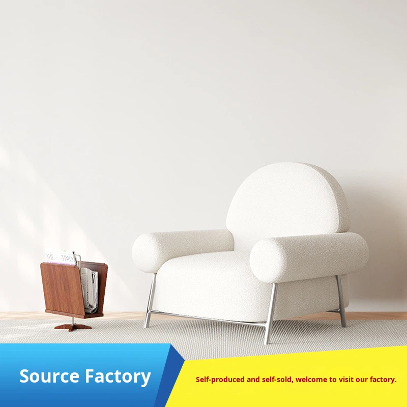 Light Luxury Nordic Irregular Fabric Recliner Chair for Bedroom Living Room Balcony-Leisure Home Furniture