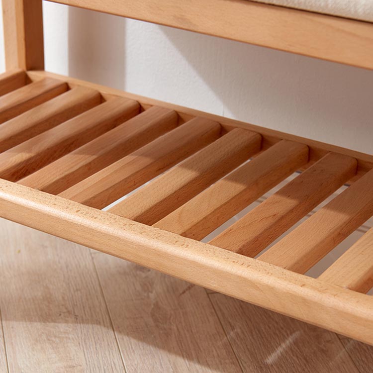 Entryway Bedroom Living Room Hallway Garage Shoe Rack Bench with Cushion Upholstered Padded Seat Storage Shelf Organizer