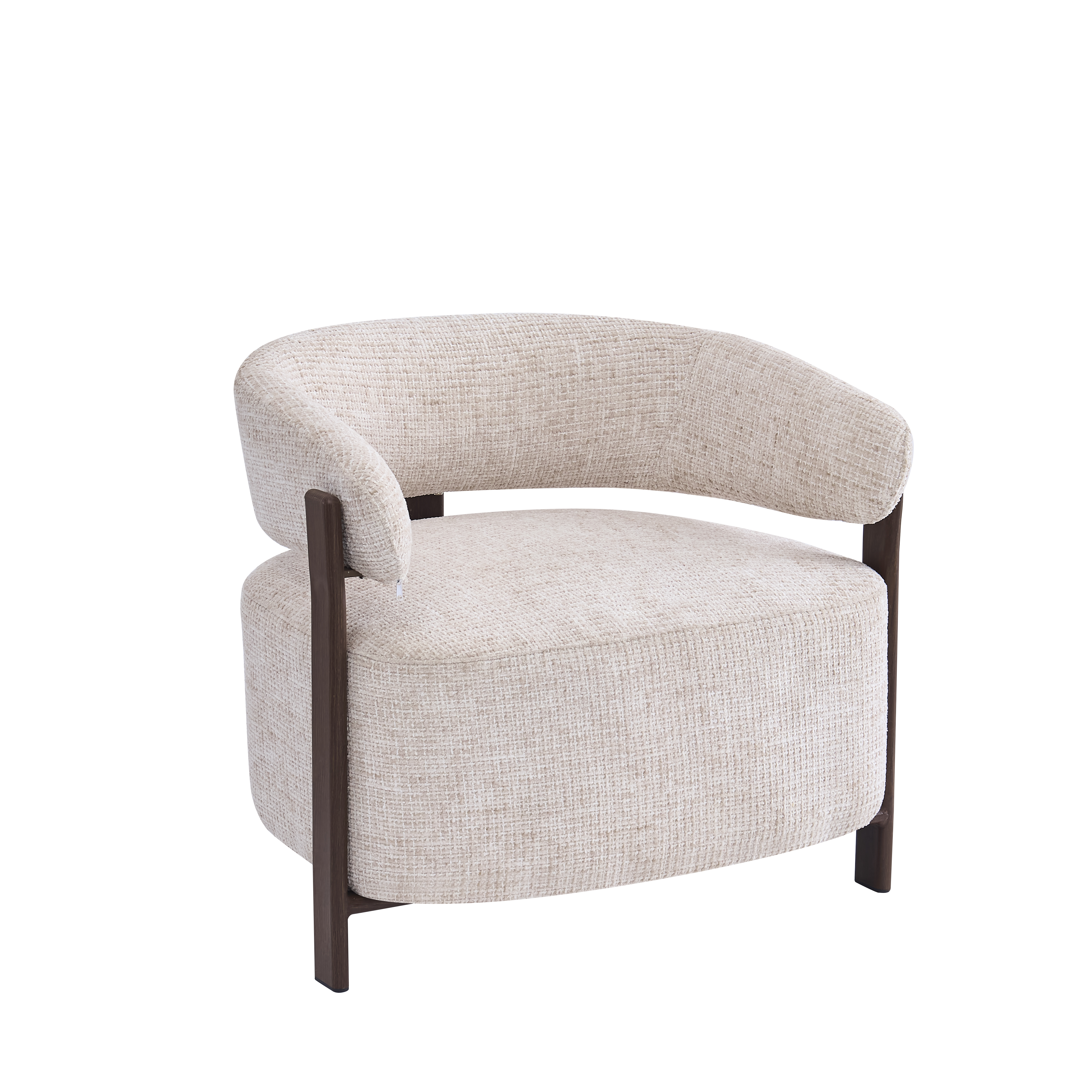 Modern One-Seater Square Accent Armchair Wooden Fabric Lounge Chair for Home Furniture or Hotel Appearances for Apartments