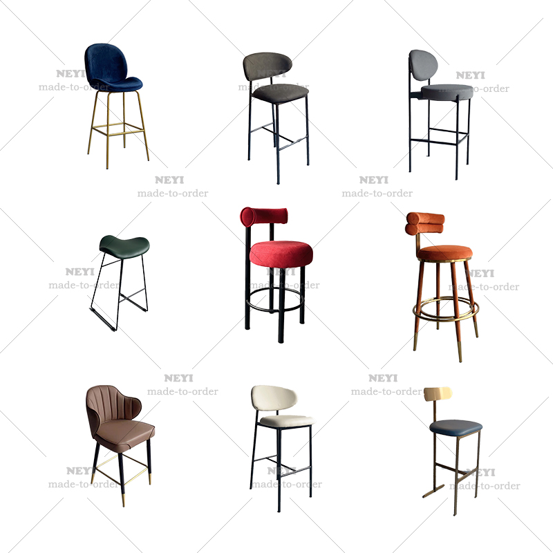 Modern Luxury Honeycomb Bar Stool High Chair Kitchen Island Counter Gold Metal Frame Leather Bar Chair Furniture