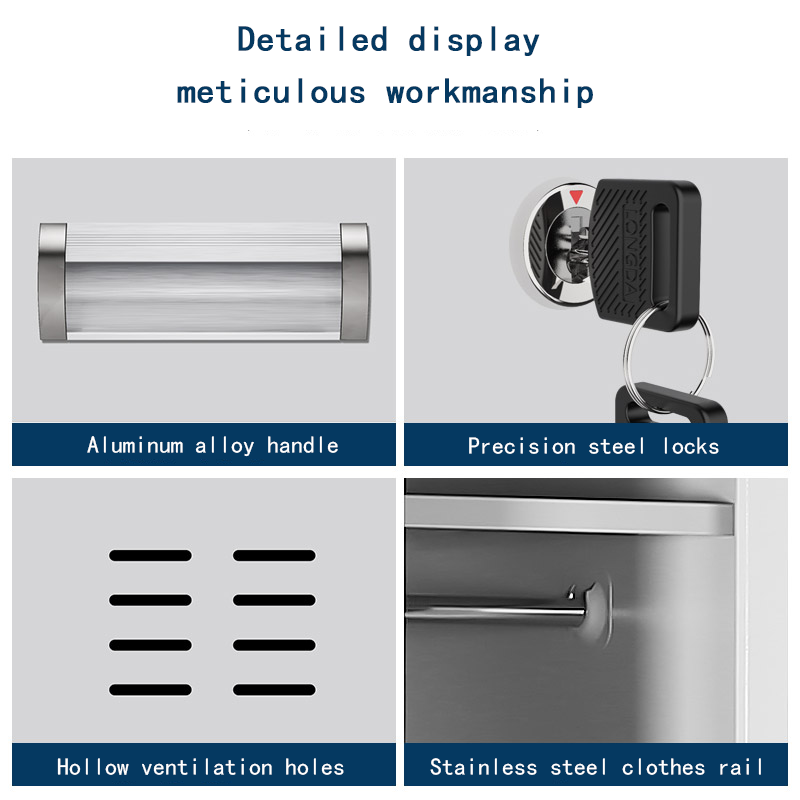 High Quality Wardrobe Cabinet Modern 2-door Locker Gtay Color Steel Storage Locker Eco-Friendly Home Furniture for Home Use