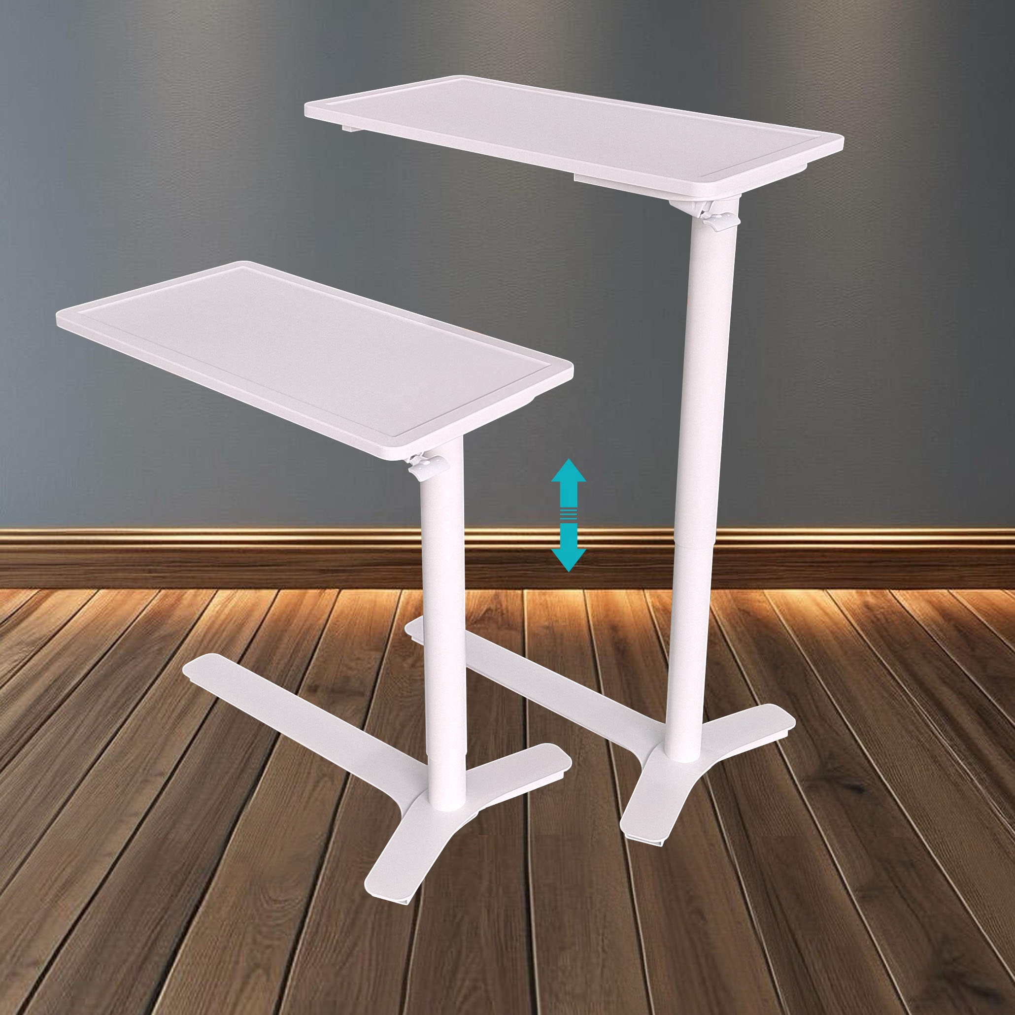 Modern C-Shaped Pneumatic Lifting Height Adjustable Metal Coffee Table Side End Table for Living Room Standing Desk Furniture