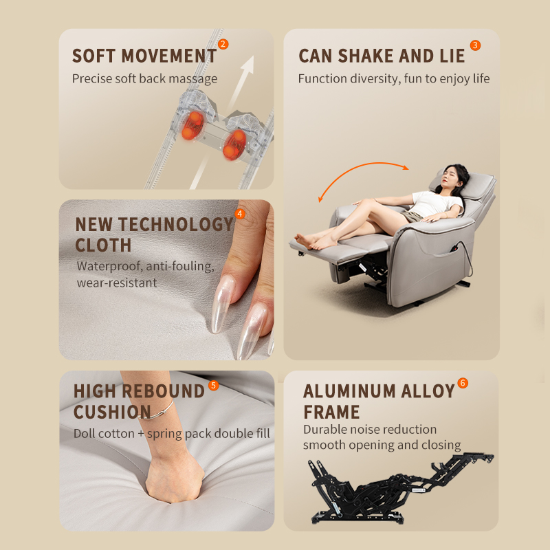 Electric Massage Recliner Chair - Power Reclining Home Theater Cinema Sofa for a Relaxing Lazy Living Room