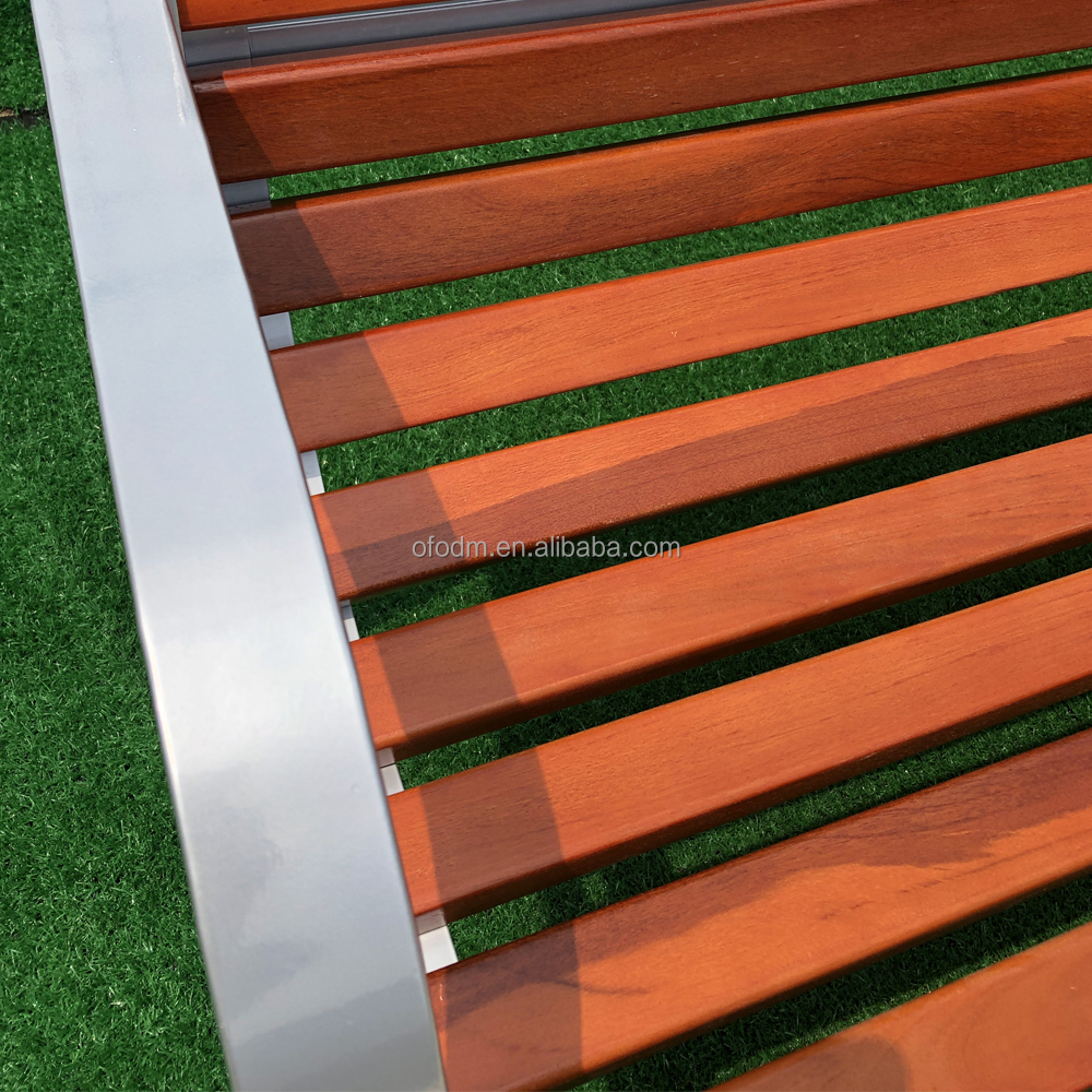 Factory Hot Selling Modern Entry Park Bench 304 Stainless Steel Villa Patio Gym Outdoor Garden Street Furniture Seating