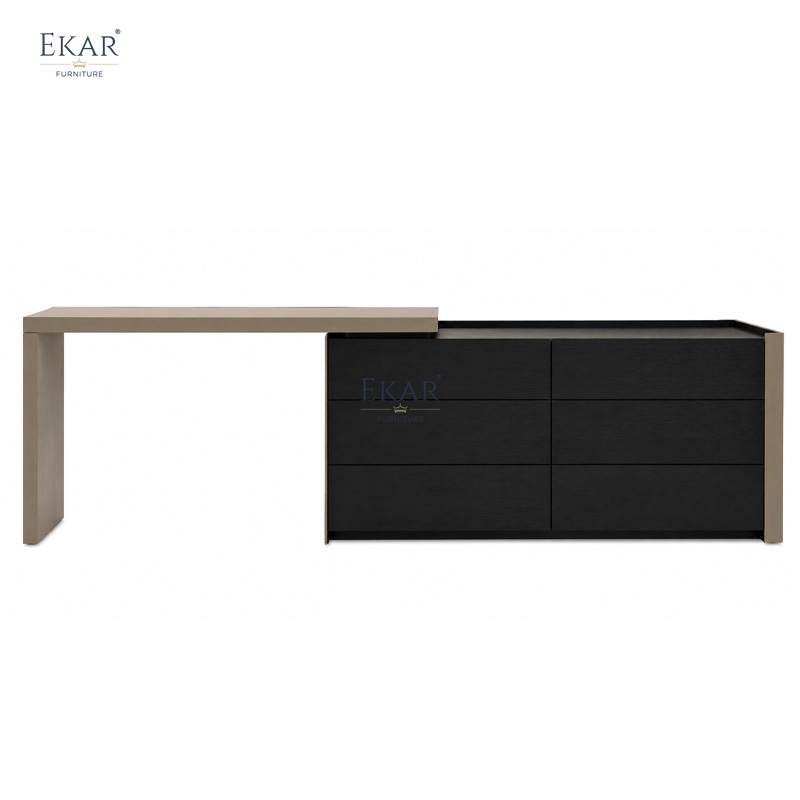 Wholesale Modern Bedroom Furniture Wooden Dressing Table with Round Mirror Storage Drawers Makeup Vanity Set OEM ODM
