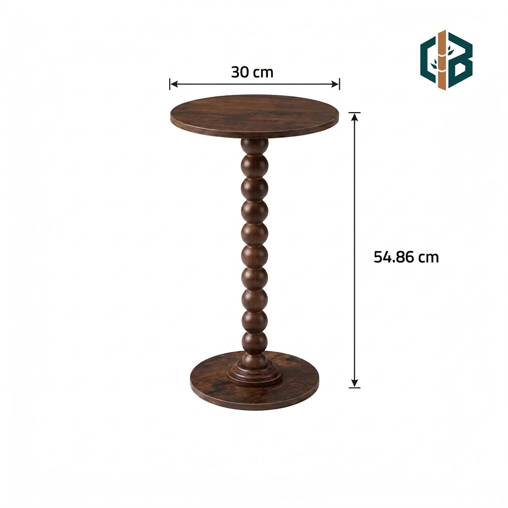 Round Bamboo Side Table Small Coffee End Table with Wood Legs for Bedroom Living Room Sofa Nordic Wholesale OEM